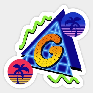 initial Letter G - 80s Synth Sticker